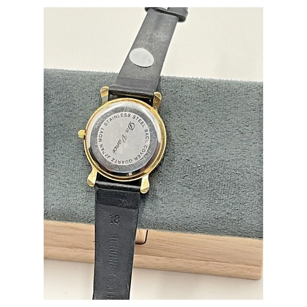 Da‎ Vinci Women's Wristwatch Black Leather Gold Tone Quartz